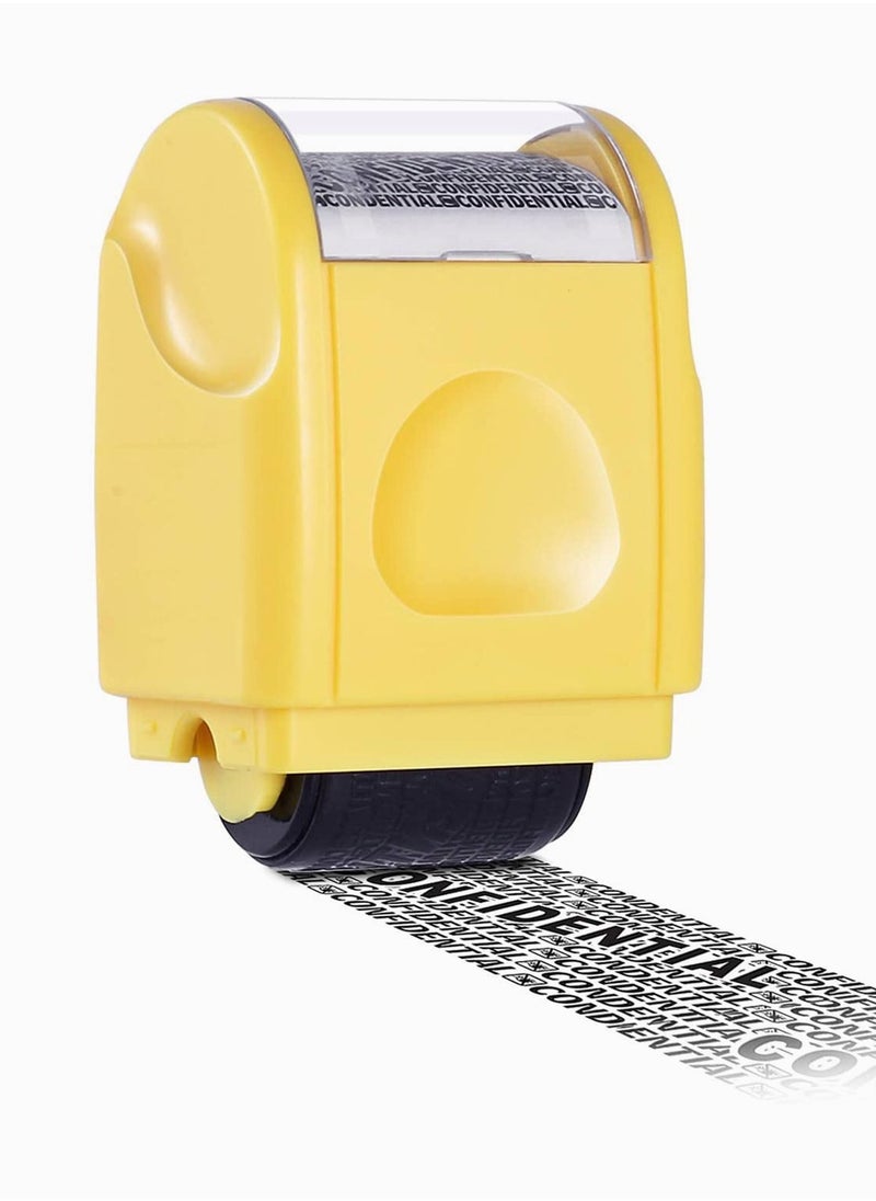 Y&D Roller Stamp Protection Identity Theft Stamps for Confidential Security Stamp, Anti and Privacy Safety, Perfect (Yellow)  - Image 1