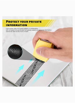 Y&D Roller Stamp Protection Identity Theft Stamps for Confidential Security Stamp, Anti and Privacy Safety, Perfect (Yellow)  - Image 5