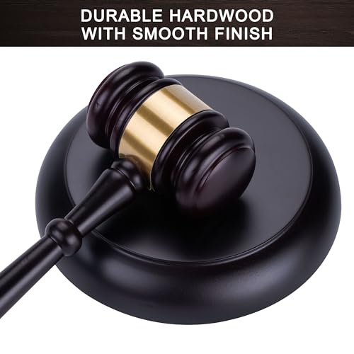 Glamorway Gavel,Gavel and Block Set Wooden Judge Hammer Gavel Sound Block for Lawyer Judge Auction Sale,Gavel for Meetings Gavel Prop - Image 5