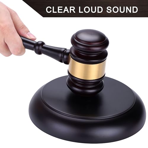 Glamorway Gavel,Gavel and Block Set Wooden Judge Hammer Gavel Sound Block for Lawyer Judge Auction Sale,Gavel for Meetings Gavel Prop - Image 3