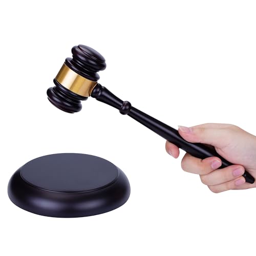 Glamorway Gavel,Gavel and Block Set Wooden Judge Hammer Gavel Sound Block for Lawyer Judge Auction Sale,Gavel for Meetings Gavel Prop - Image 1