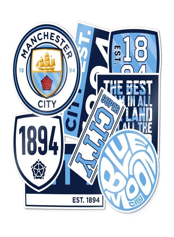 Desert Cactus Manchester City Stickers Man City MCFC Sheet Vinyl Football Soccer Premier League Decal Laptop Water Bottle Car Scrapbook Sheet (Type 2) - Image 1
