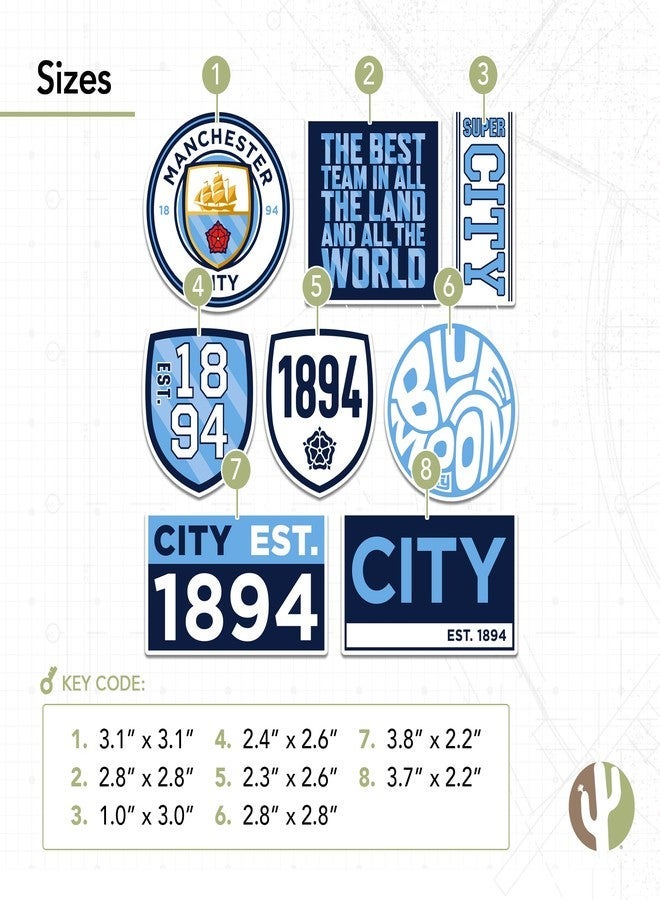 Desert Cactus Manchester City Stickers Man City MCFC Sheet Vinyl Football Soccer Premier League Decal Laptop Water Bottle Car Scrapbook Sheet (Type 2) - Image 3