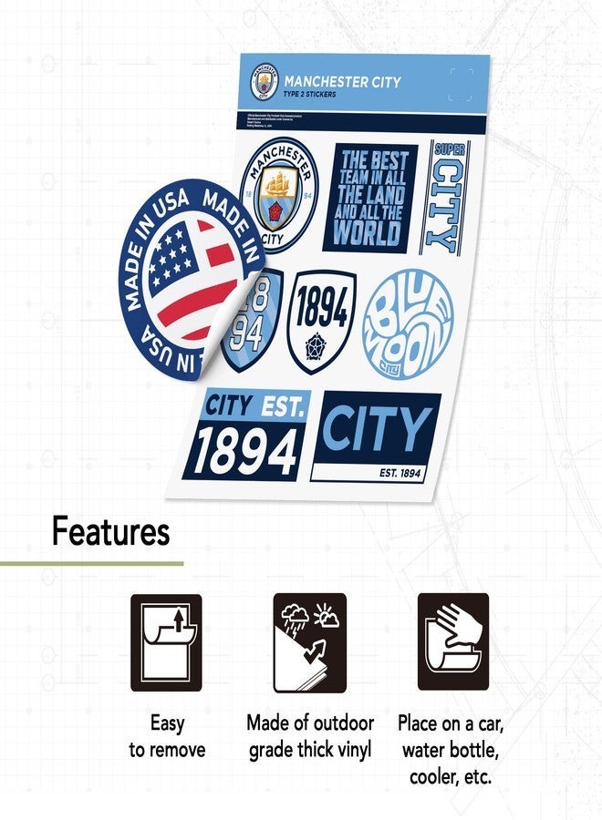 Desert Cactus Manchester City Stickers Man City MCFC Sheet Vinyl Football Soccer Premier League Decal Laptop Water Bottle Car Scrapbook Sheet (Type 2) - Image 4