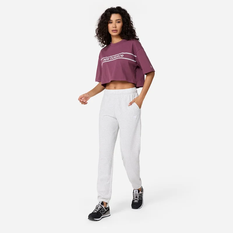 New Balance Purple Women's Athletics Linear Logo T-Shirt for Women | Best Price UAE