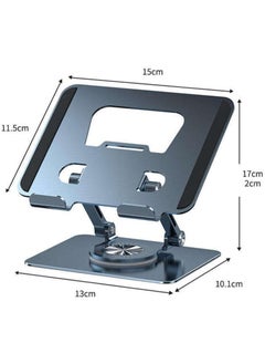 Generic Adjustable 360° Rotating Foldable Tablet Stand – Aluminum Holder for iPad, Tablets & Smartphones – Flexible Desk, Bed & Home Use (Grey)  - Image 2