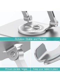 Generic Adjustable 360° Rotating Foldable Tablet Stand – Aluminum Holder for iPad, Tablets & Smartphones – Flexible Desk, Bed & Home Use (Grey)  - Image 4