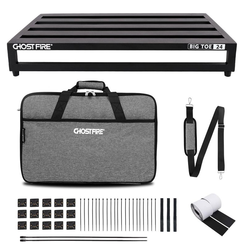 GHOSTFIRE Ghost Fire Guitar Pedal Board Aluminum Alloy 4.4lb Effect Pedalboard 24"x15.7" with Carry Bag,V series (V-BIG TOE 24) - Image 1