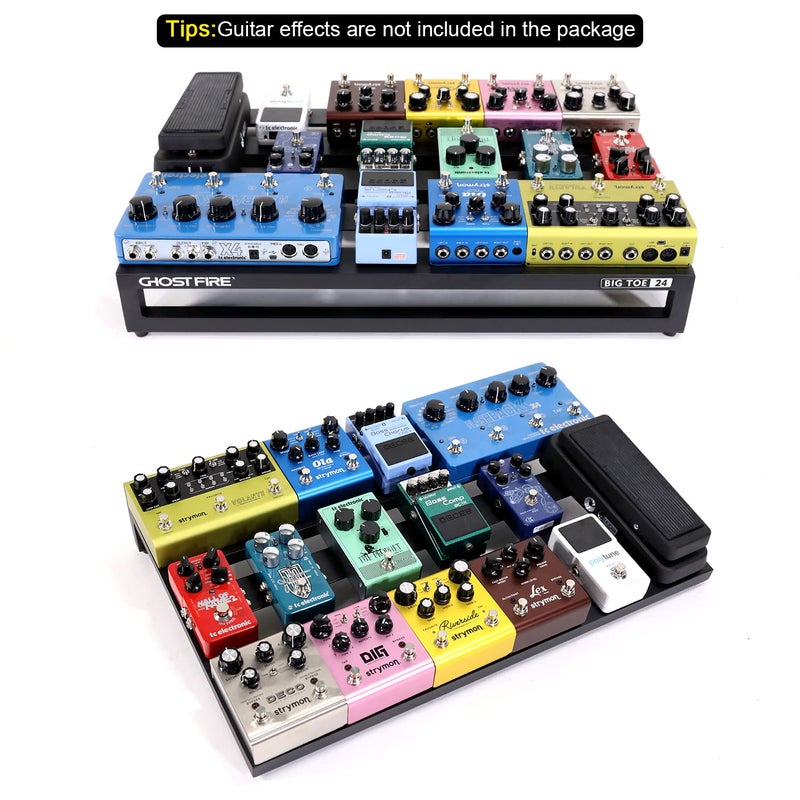 GHOSTFIRE Ghost Fire Guitar Pedal Board Aluminum Alloy 4.4lb Effect Pedalboard 24"x15.7" with Carry Bag,V series (V-BIG TOE 24) - Image 5