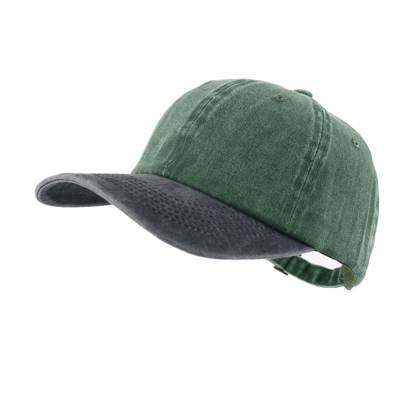 LANGZHEN Unisex Baseball Cap 100% Cotton Fits Men Women Washed Denim Adjustable Dad Hat(Grey Black, One Size) - Image 1