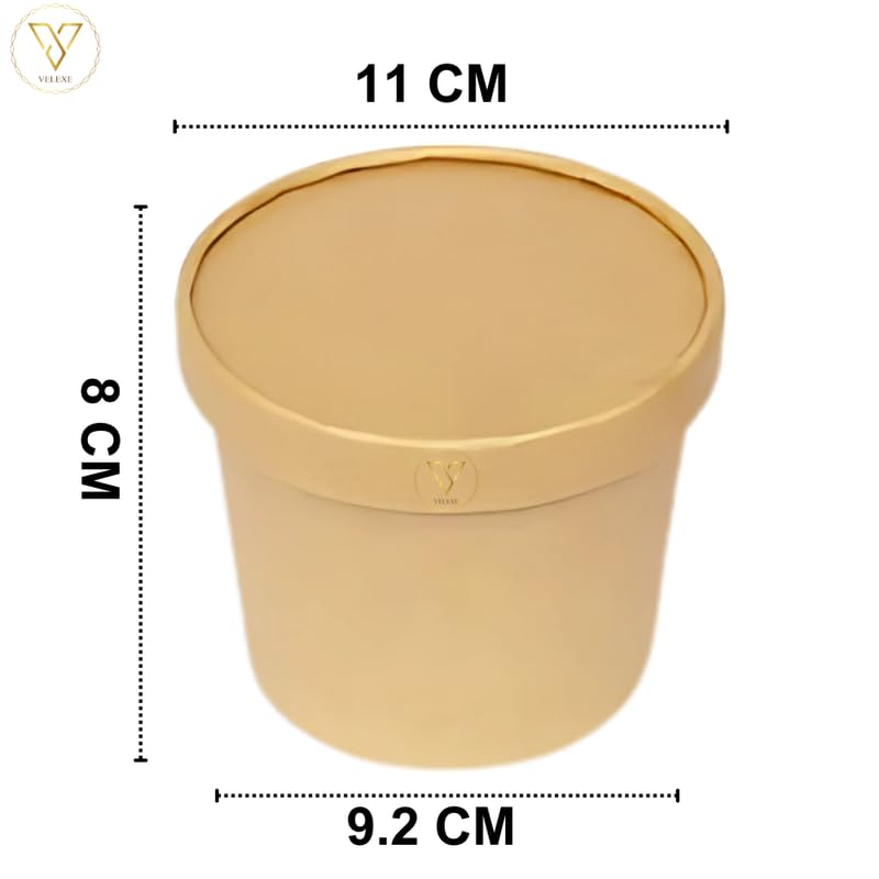 VELEXE Brown Kraft Paper Food Container - Pack of 25 (500ml, 11x8x9.2 CM) | Eco-Friendly Takeaway Containers | Biodegradable & Disposable Food Containers for Meal, Party Catering, Takeout & Delivery - Image 2