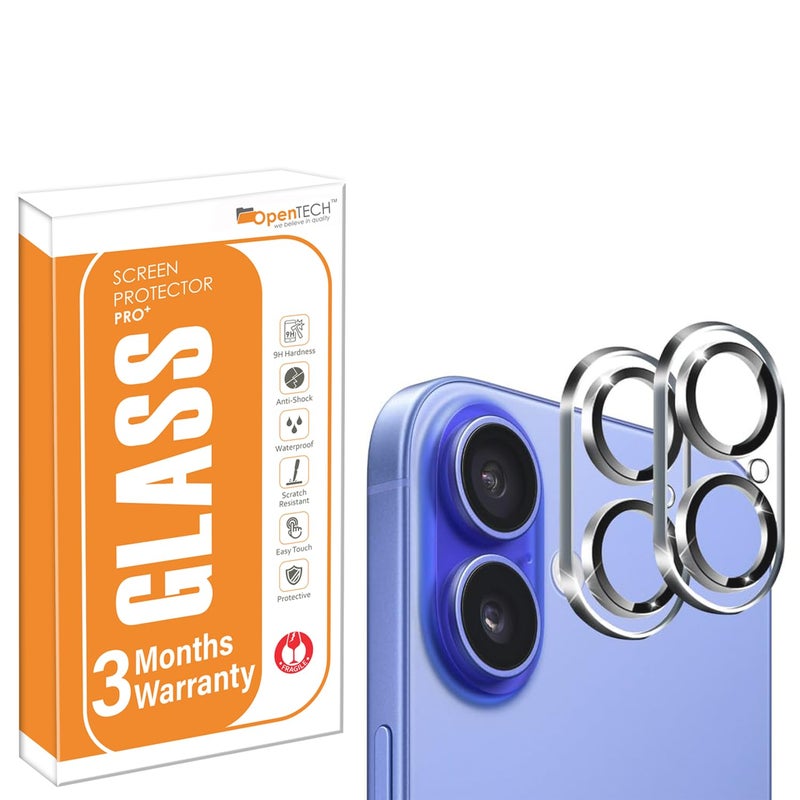 OpenTech ® Premium Camera Lens Protector Tempered Glass Compatible For iPhone 16 / iPhone 16 Plus With Edge To Edge Coverage (Full Transparent) (Pack of Two) - Image 1