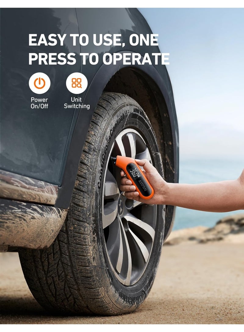 AstroAI AstroAI Tire Pressure Gauge Digital 3-300PSI Large Screen with Backlight and Flashlight, ANSI 2A High Accuracy, Compatible with Schrader Valves, 4 Units, Presta Valve Adapter Included, AAA Batteries  - Image 4