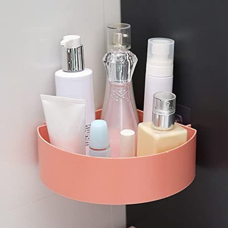 V2H ABS Plastic Stylish Multipurpose Kitchen Bathroom Wall Holder Storage Rack Corner Shelf Adhesive Sticker Support and Without Drilling(Set of 2) - Image 1