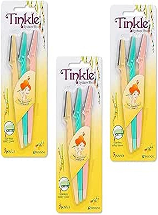 Makeup & More Tinkle Eyebrow Razor, Give Shape To Your Eyebrow, Remove Facial Hair, Remove Hair Painlessly, Precise And Easy To Use, Pack Of 9 Razors