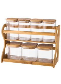 Dania 7 Piece Storage Set Different Sizes Bamboo Lid  - Image 1