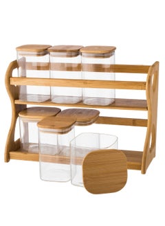 Dania 7 Piece Storage Set Different Sizes Bamboo Lid  - Image 2