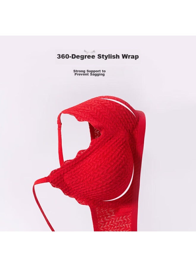 MIIOW Miiow Wedding Festive Red Lingerie, Zodiac Year Snake Year Underwear, Women's Bra Set, Seamless, Wireless, Push-up Brassiere - Image 5