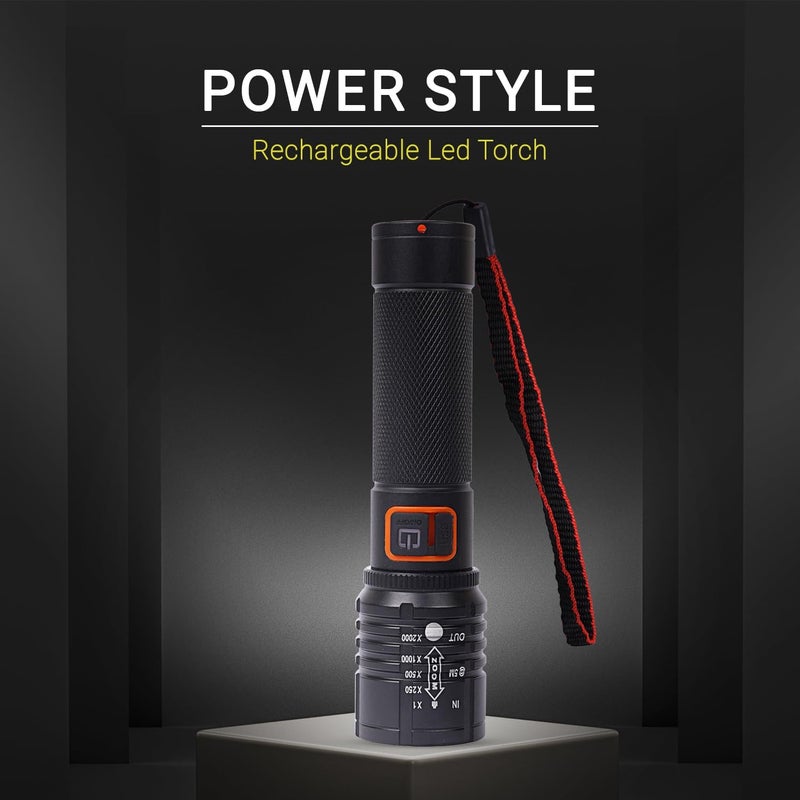 Rechargeable LED Torch Light with USB Cable Adjustable Brightness Flashlight Desk Lamp Light with Gift BoxFocus Zoom Torch Light with 3 Modes Adjustable for Emergency Activities 035 - Image 5