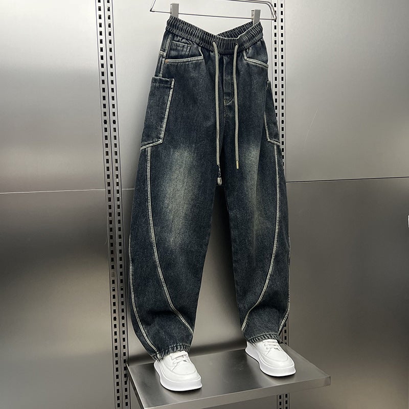 Unisex Classic Denim Jeans Loose Fit Daily Outdoor Wear - Image 5