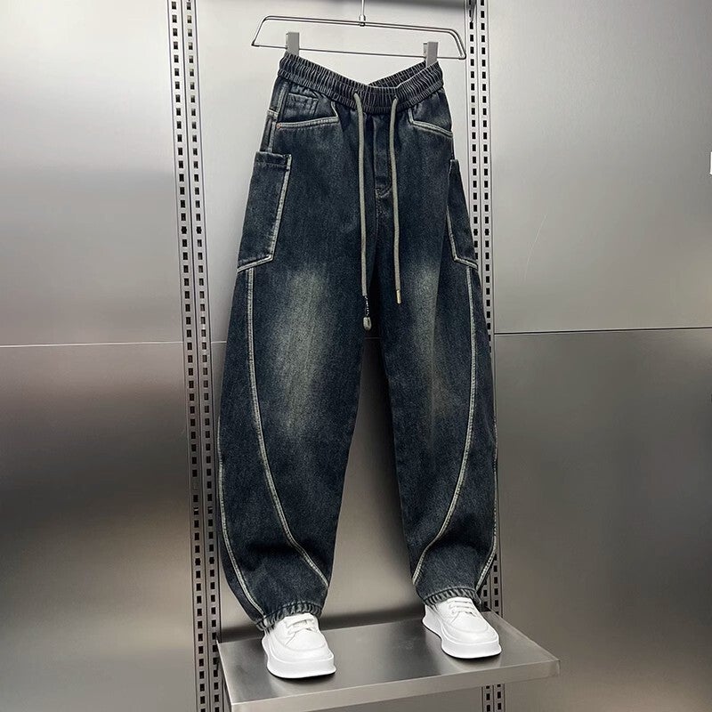 Unisex Classic Denim Jeans Loose Fit Daily Outdoor Wear - Image 3
