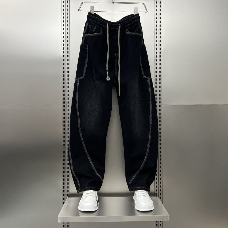 Unisex Classic Denim Jeans Loose Fit Daily Outdoor Wear - Image 2