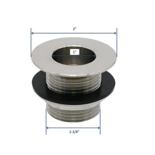 LEYSO Stainless Steel 1" NPS Thread Bar Sink 1-1/2” Drain with Tailpiece for 1-3/8" Sink Opening (5” Combo) - Image 2