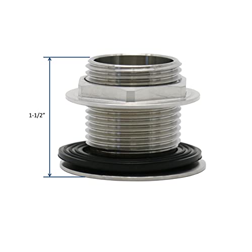 LEYSO Stainless Steel 1" NPS Thread Bar Sink 1-1/2” Drain with Tailpiece for 1-3/8" Sink Opening (5” Combo) - Image 3