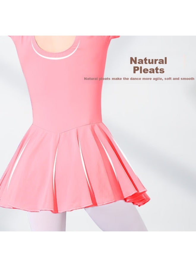 Smart Friends Zhi You Ban Children's Dance Costume Girls Practice Costume Autumn Professional Ballet Skirt Children's Performance Costume Grading Jumpsuit Clothing Z7725 Pink 160 - Image 2