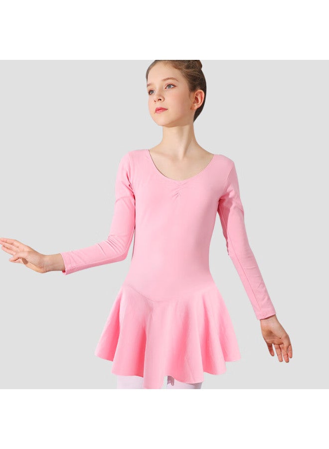 Smart Friends Zhi You Ban Children's Dance Costume Girls Practice Costume Autumn Professional Ballet Skirt Children's Performance Costume Grading Jumpsuit Clothing Z7725 Pink 160 - Image 4