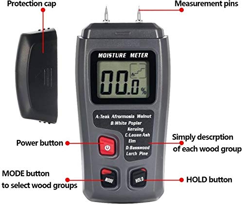 MCP Wood Logs Digital Humidity Moisture Meter - Image 3