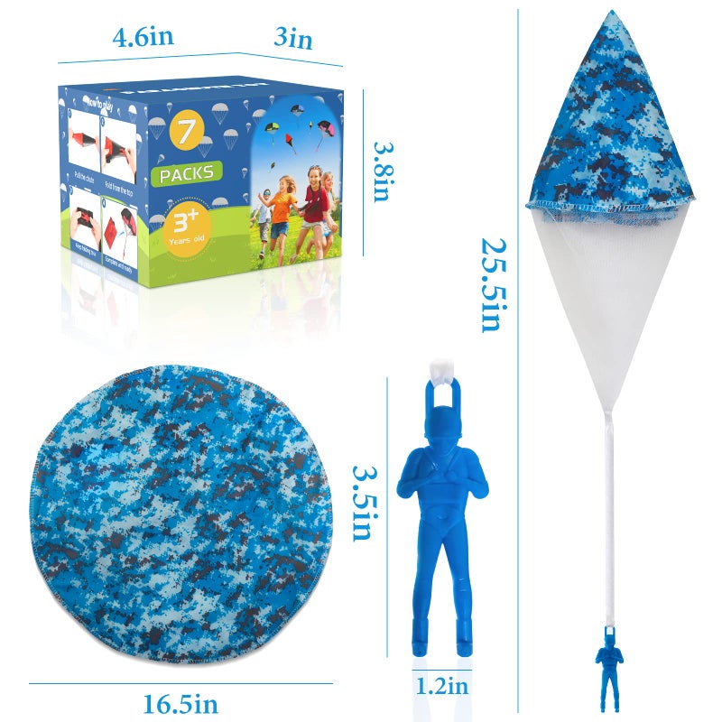 Spectabilis Army Parachute Toy for Kids Outdoor Toys, Tangle Free Figures Flying Toy for Kids Ages 4-8 and Up Boys Party Favors Paratrooper Easter Egg Bastet Stuffer for Boy - Image 2