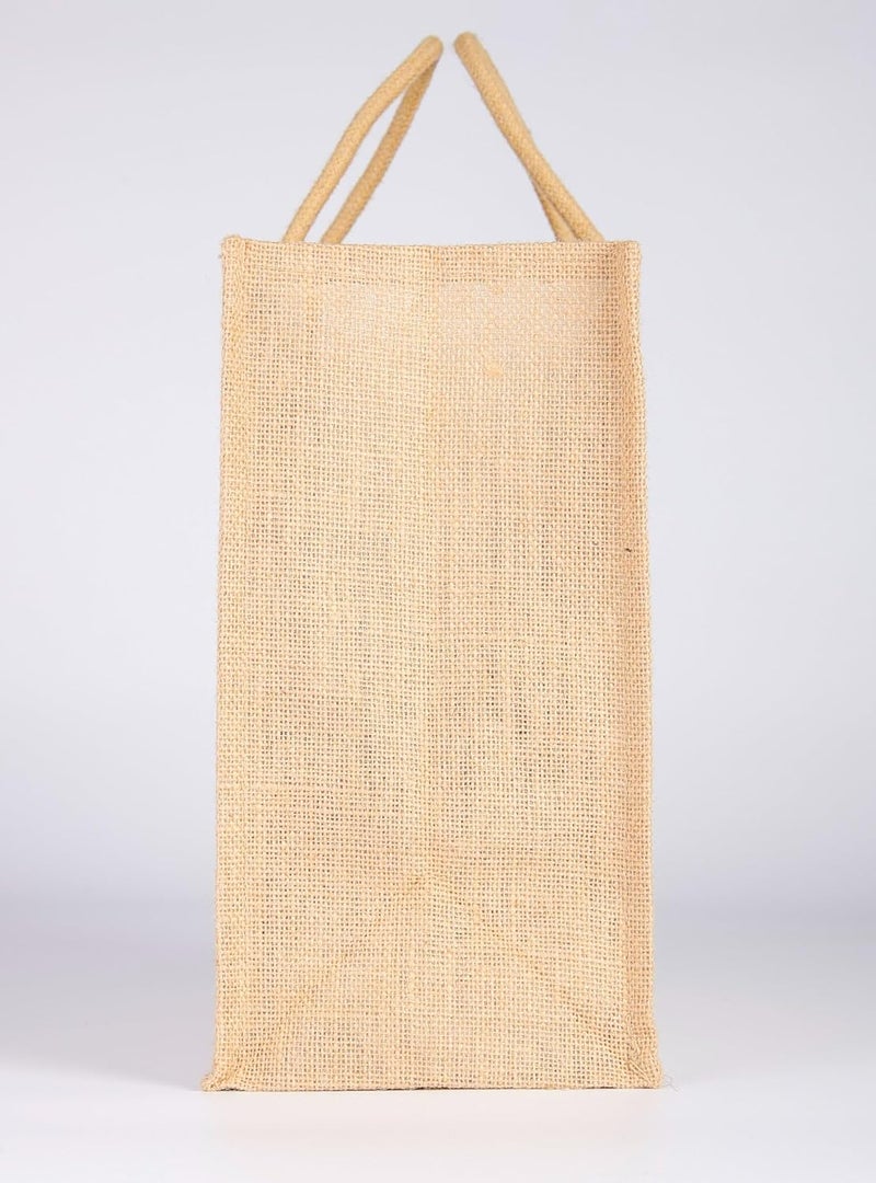 SOMAN Jute Ecofriendly Large(14x6x12inches) Return Gift Bags Rangoli Printed White Natural Pack of 10 Bags - Image 5