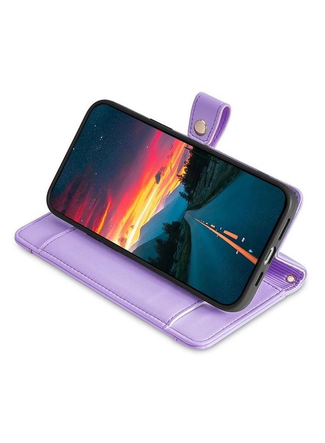 اس-توب جراب هاتف Realme 14 Pro 5G Global Sheep Texture Cross Body Wallet Leather بسحاب - Image 4