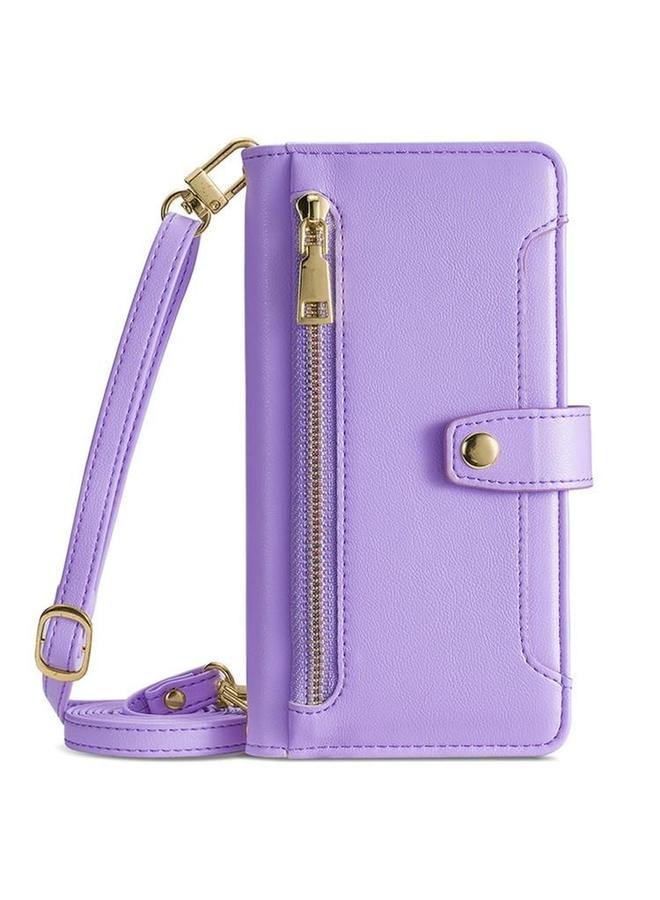 اس-توب جراب هاتف Realme 14 Pro 5G Global Sheep Texture Cross Body Wallet Leather بسحاب - Image 2