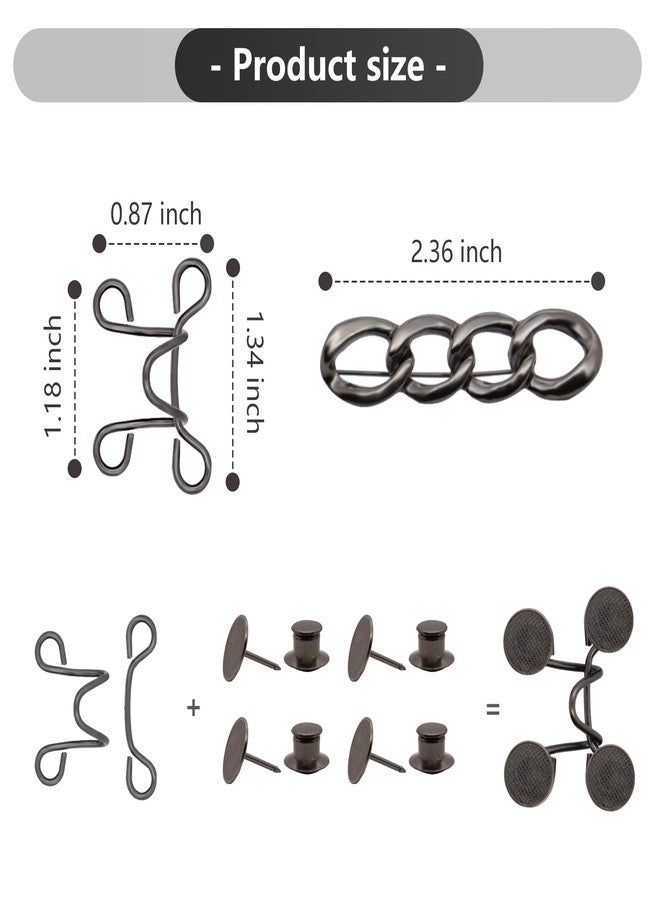 ROPAKED 6 Set Pant Waist Tightener Buttons Pins for Loose Jeans Reusable Waist Cincher Clip Metal Brooch for Clothing Dresses Skirts No Sewing Decoration Accessories - Image 5