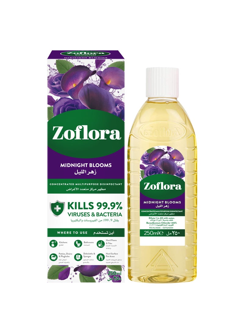 Zoflora Concentrated Disinfectant Midnight Blooms 250ml  - Image 1