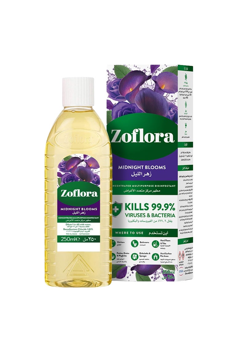 Zoflora Concentrated Disinfectant Midnight Blooms 250ml  - Image 1