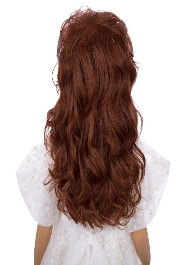 DUDUWIG Girls Anburn Wig Kids Long Copper Red Wavy Curly Wig Orange Wigs with Bangs for Child Synthetic Hair Wigs - Image 4