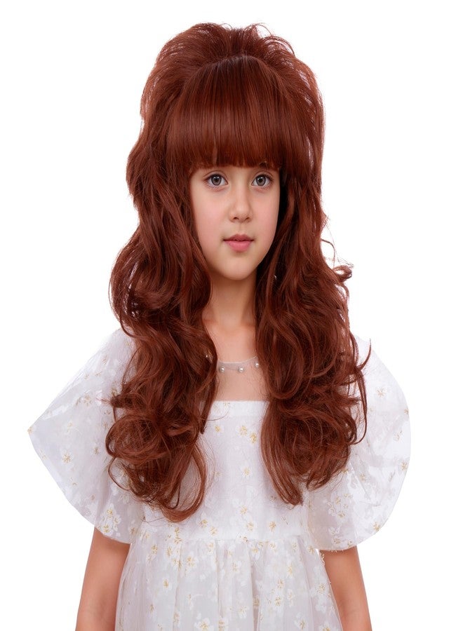 DUDUWIG Girls Anburn Wig Kids Long Copper Red Wavy Curly Wig Orange Wigs with Bangs for Child Synthetic Hair Wigs - Image 2