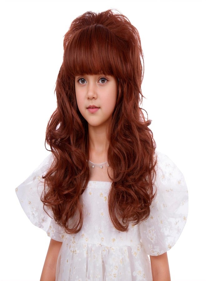 DUDUWIG Girls Anburn Wig Kids Long Copper Red Wavy Curly Wig Orange Wigs with Bangs for Child Synthetic Hair Wigs - Image 3