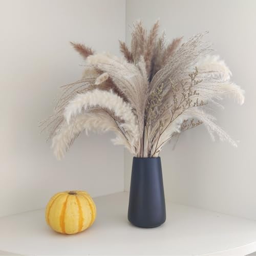 HUBUISH Matte Black Vase - Black Flower vase, 6" Small Simple Modern Ceramic Vases for Flower/Pampas Grass, Minimalist Farmhouse Boho Vase for Centerpieces, Home Decor, Bathroom Decor - Image 4