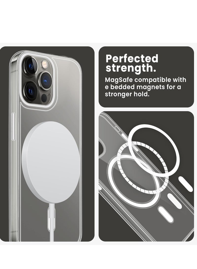 DUSALA IPhone 12 Pro Max Clear Magnetic Cover, MagSafe Compatible, Hybrid Protective, Crystal Clear Back Case, Shockproof Silicone Frame, Slim Transparent Case (iPhone 12 Pro Max) - Image 4