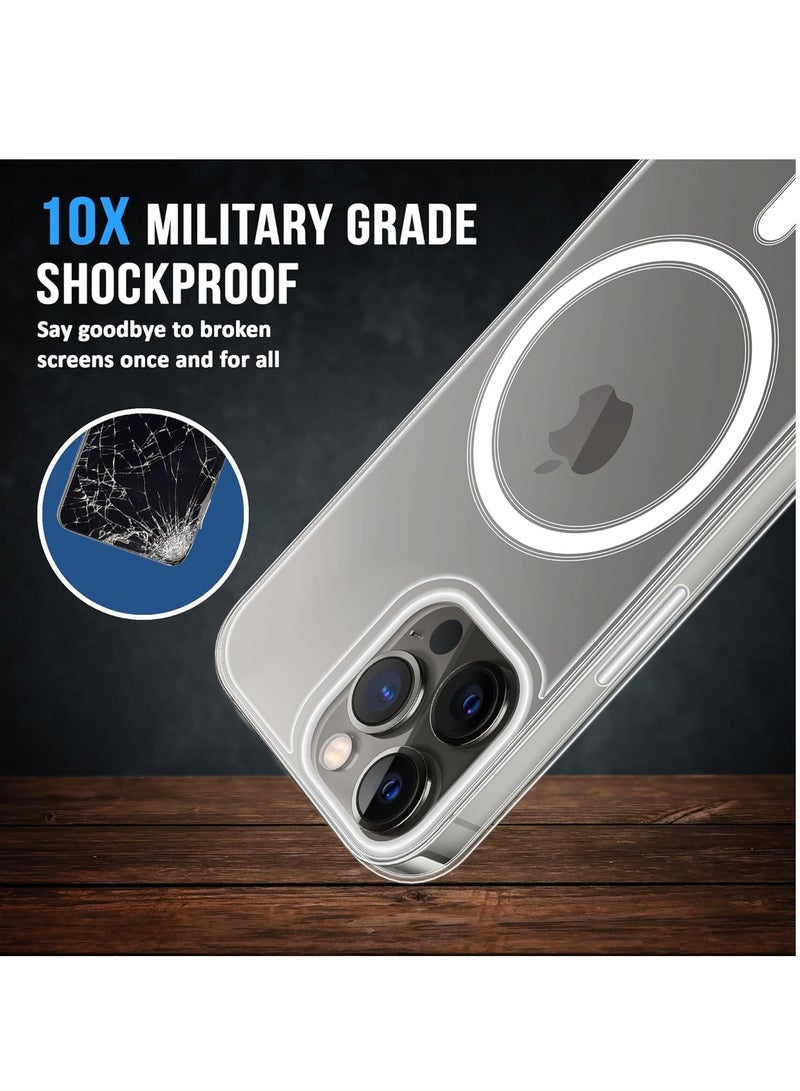 DUSALA IPhone 12 Pro Max Clear Magnetic Cover, MagSafe Compatible, Hybrid Protective, Crystal Clear Back Case, Shockproof Silicone Frame, Slim Transparent Case (iPhone 12 Pro Max) - Image 3