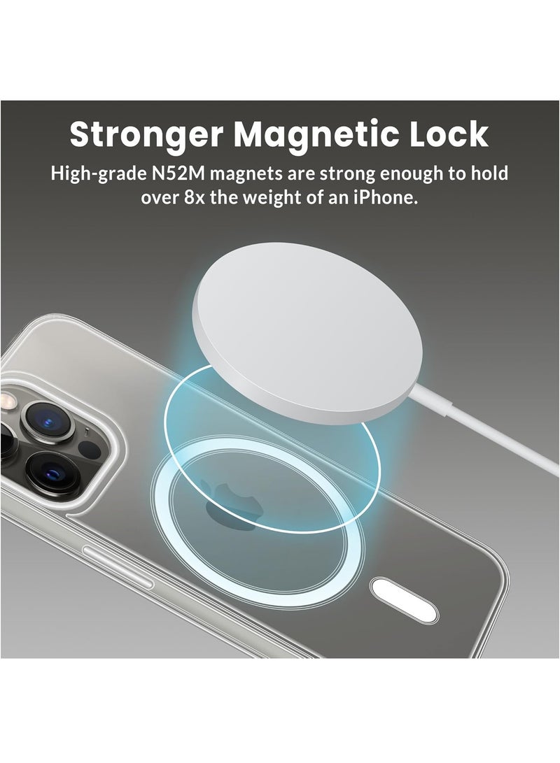 DUSALA IPhone 12 Pro Max Clear Magnetic Cover, MagSafe Compatible, Hybrid Protective, Crystal Clear Back Case, Shockproof Silicone Frame, Slim Transparent Case (iPhone 12 Pro Max) - Image 5