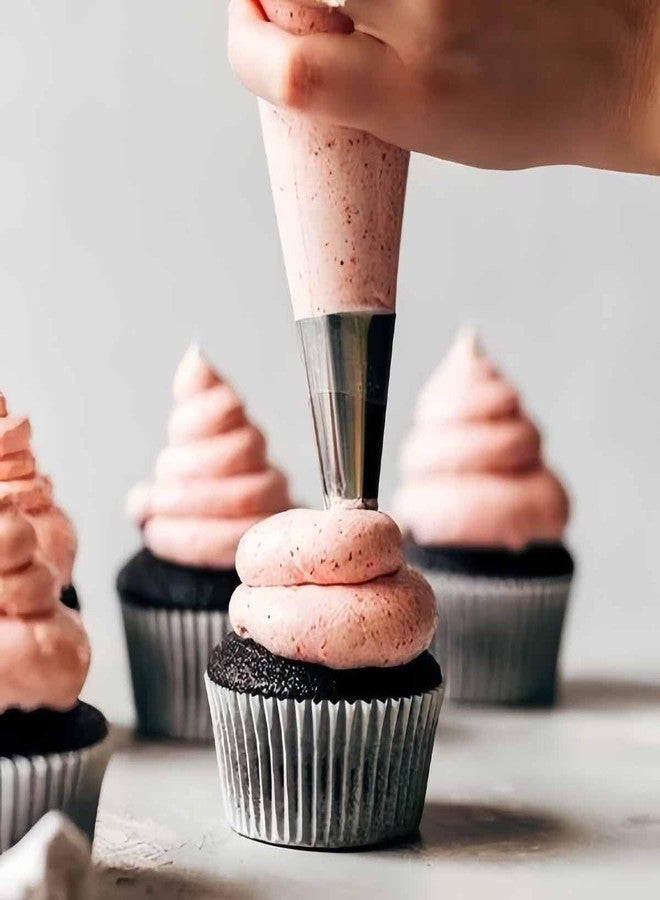 KuuGuu 20 PCS Round Piping Tip Stainless Steel Cream Cupcake Nozzles Frosting Macaron Cake Decorating Tools Multipurpose Pastry Piping for Small Pastries Puffs Cupcakes Filling Donuts Other Pastries（5 Sizes） - Image 3