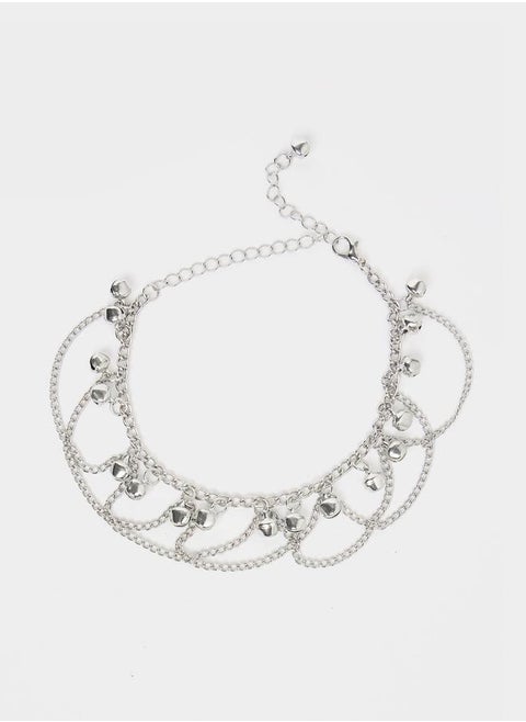 Set of 4 - Drop Star Accent Assorted Chain Anklet
