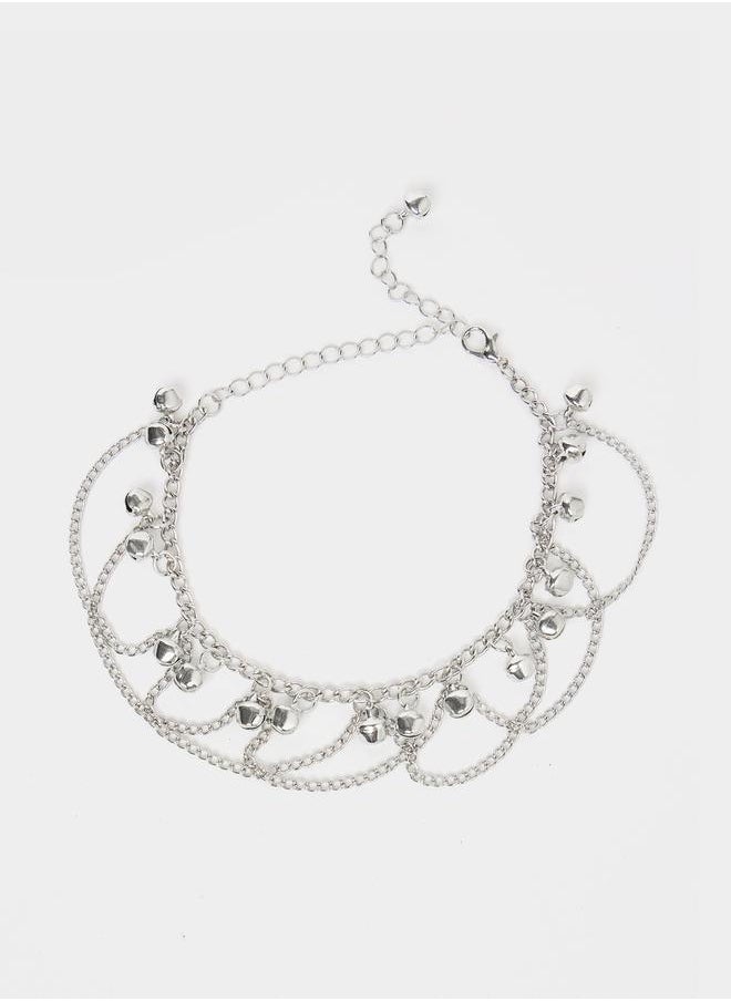 Set of 4 - Drop Star Accent Assorted Chain Anklet