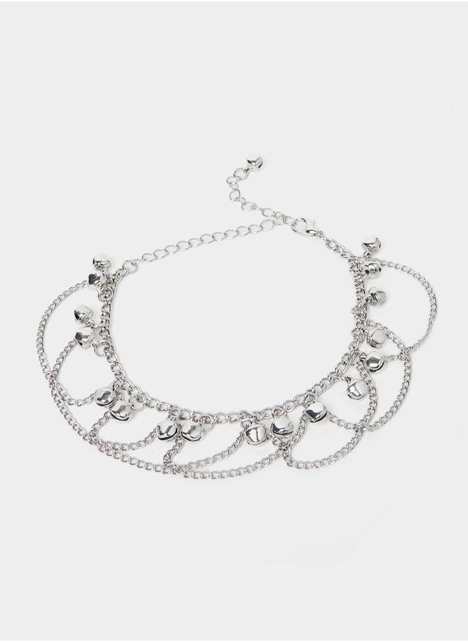 Set of 4 - Drop Star Accent Assorted Chain Anklet