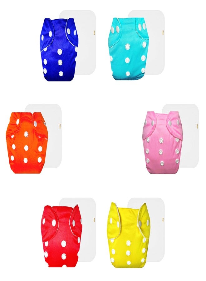 حفاضات دمبلدو لايت القماشية مع حشوة قطنية (عبوة من 6 قطع) | ملائمة تمامًا | قابلة لإعادة الاستخدام والغسل | أزرار كبس قابلة للتعديل | مثالية لفصل الصيف الهندي | من 3 أشهر إلى سنتين | مناسبة للجنسين - Image 1